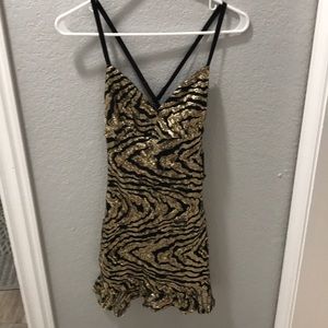 Bebe gold sequined dress